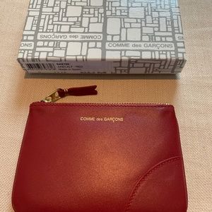 Comme des Garçons Leather Coin Purse Wallet, Red